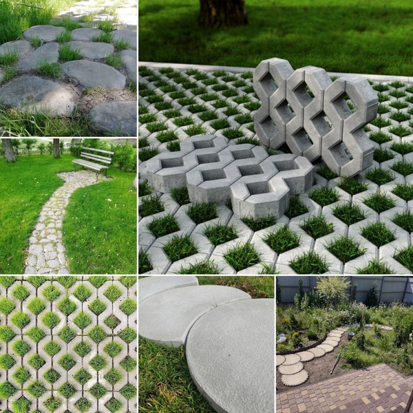 Стильные пошаговые дорожки — Спилы дерева и Каменные диски